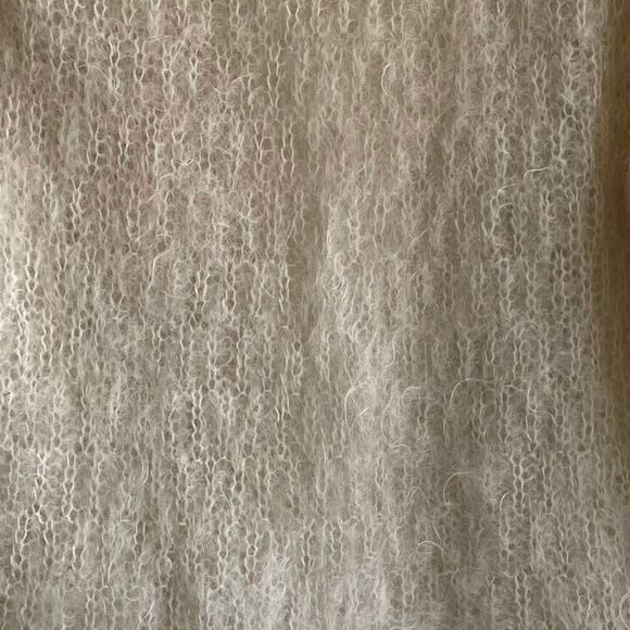 NUNO ANDREA Vintage Mohair Open Front Knit Cardigan Sweater Cream L - Picture 8 of 14